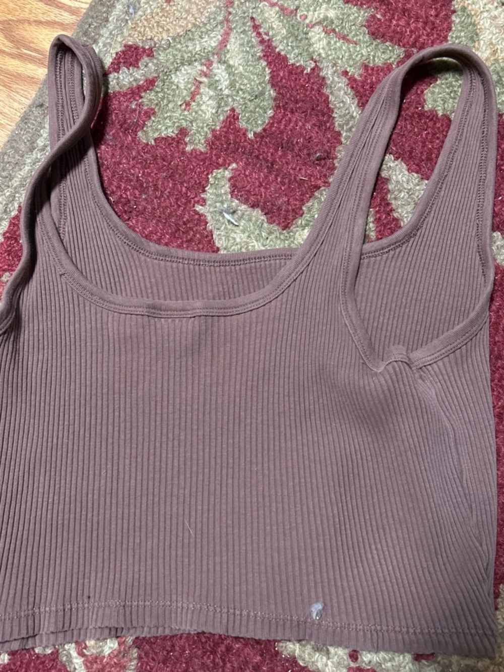 Ribbed Mauve Crop Top - Brand:
